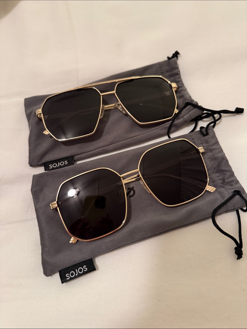 SOJOS Women's Gold Frame Black Lens Sunglasses Amazon Lot of Two